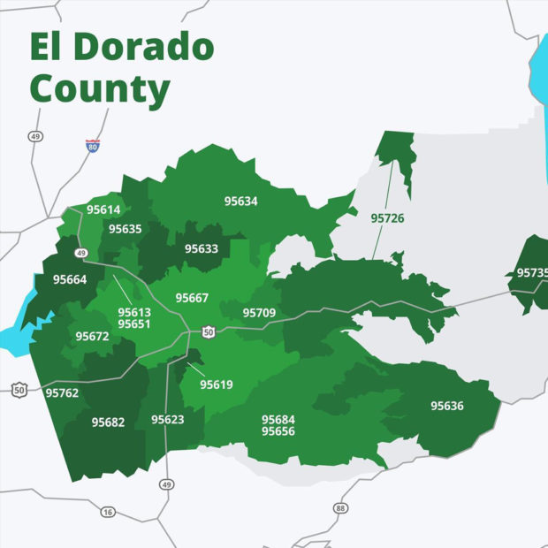 El Doradao County ZIP Code Map 620x620 