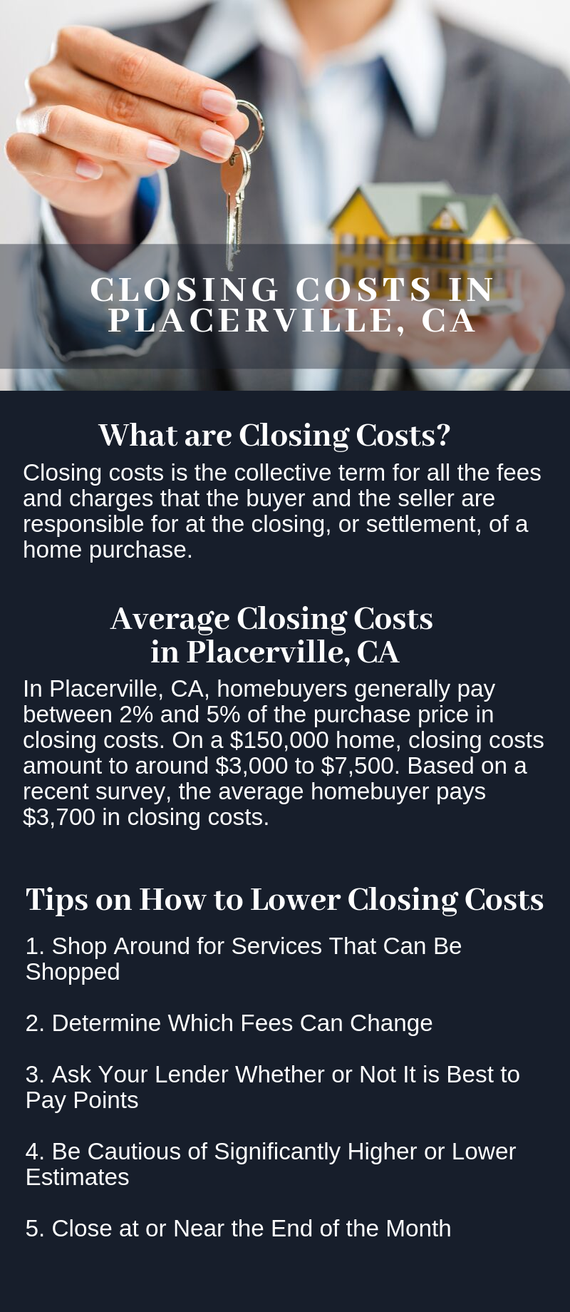 Infographic Showing the Closing Costs in Placerville, CA